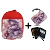 PACK MOCHILA ROJA Y ESTUCHE genshin impact shogun raiden ei yae miko material escolar