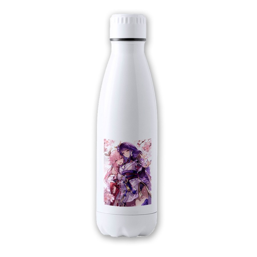 BIDON 700 ML ACERO INOXIDABLE genshin impact shogun raiden ei yae miko tapon seguridad botella