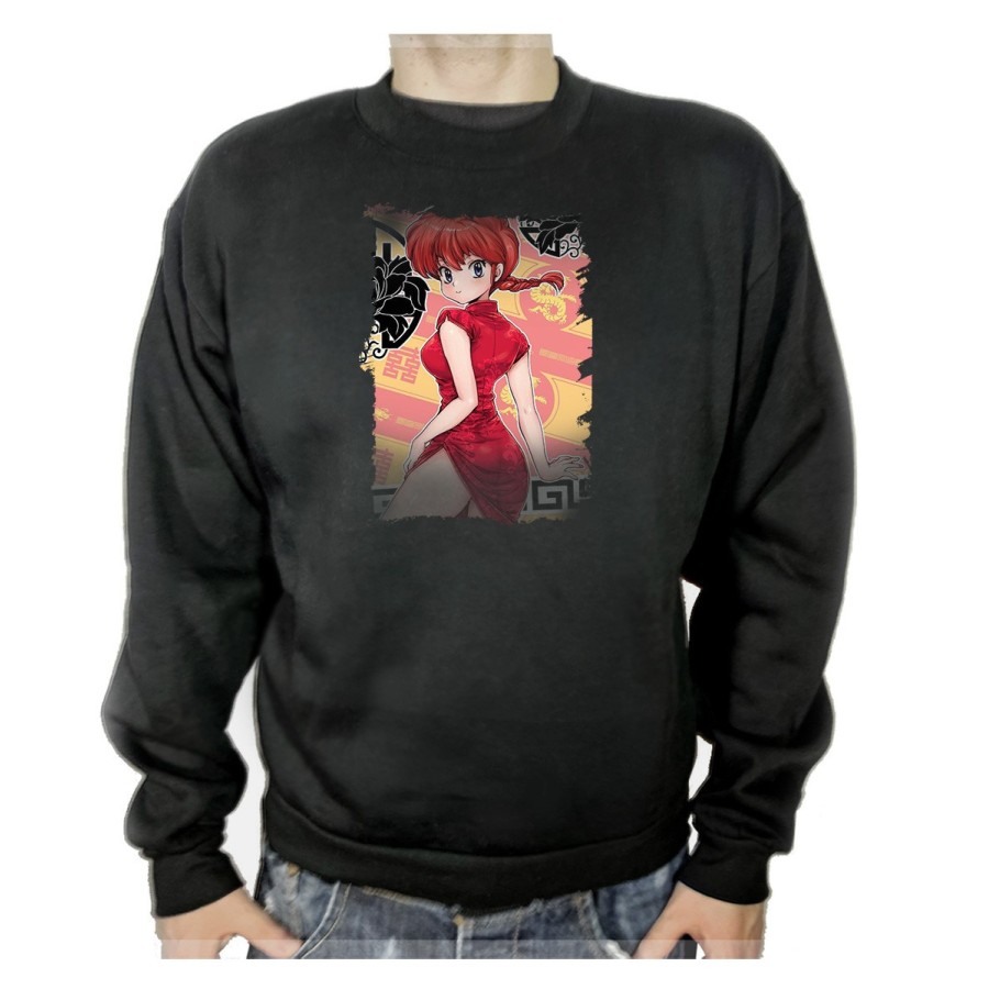 SUDADERA NEGRA ranma 1/2 serie amor humor ecchi adulto poliester algodón personalizada