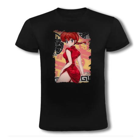 CAMISETA NEGRA ranma 1/2 serie amor humor ecchi moda verano personalizada