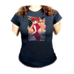 CAMISETA NEGRA MUJER ranma...