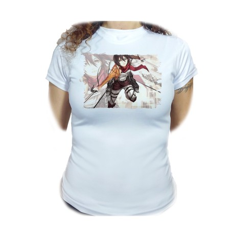 CAMISETA MUJER MIKASA ATAQUE A LOS TITANES moda personalizada