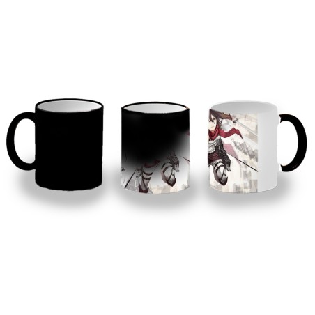 TAZA MÁGICA MIKASA ATAQUE A LOS TITANES personalizada