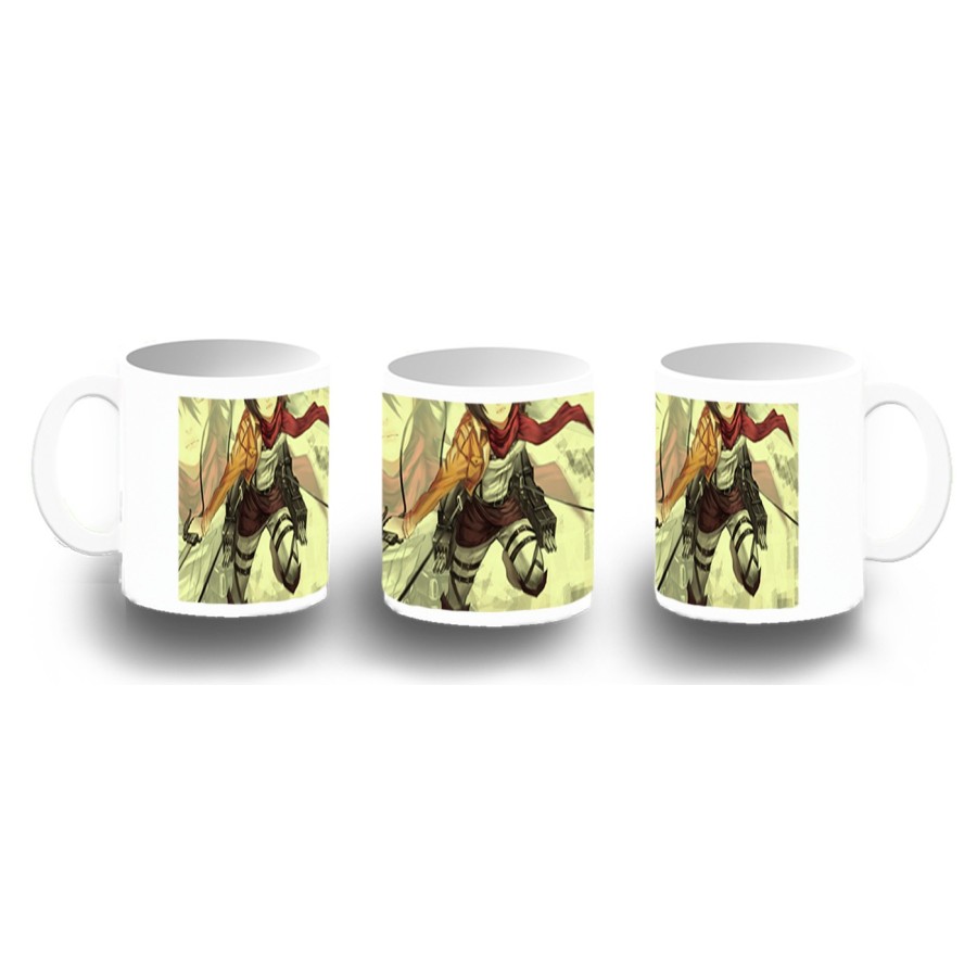 TAZA FOTOLUMINISCENTE MIKASA ATAQUE A LOS TITANES BRILLA OSCURIDAD