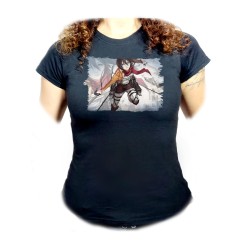 CAMISETA NEGRA MUJER MIKASA...