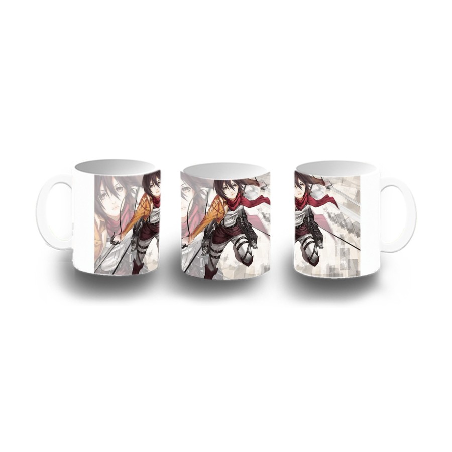 TAZA DE PLASTICO MIKASA ATAQUE A LOS TITANES niños personalizada