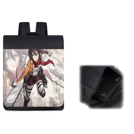 PACK MOCHILA Y ESTUCHE MIKASA ATAQUE A LOS TITANES material escolar