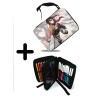 PACK MOCHILA Y ESTUCHE MIKASA ATAQUE A LOS TITANES material escolar