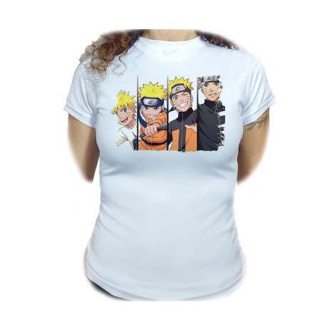 CAMISETA MUJER NARUTO EDADES PERSONAJE moda personalizada