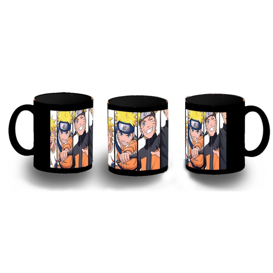 TAZA COMPLETAMENTE NEGRA NARUTO EDADES PERSONAJE personalizada