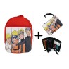 PACK MOCHILA ROJA Y ESTUCHE NARUTO EDADES PERSONAJE material escolar