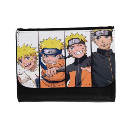 BILLETERA BILLETERO NARUTO EDADES PERSONAJE unisex negro monedero