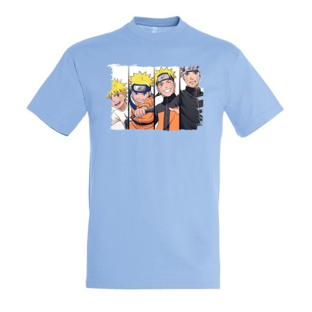 CAMISETA AZUL CIELO NARUTO EDADES PERSONAJE moda verano personalizada
