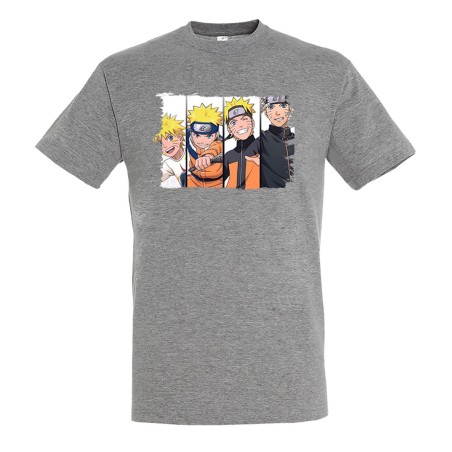 CAMISETA GRIS MEZCLA NARUTO EDADES PERSONAJE moda verano personalizada