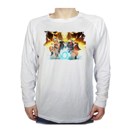 CAMISETA MANGA LARGA NARUTO FORMAS PODERES NINJA STORM personalizada