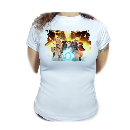 CAMISETA MUJER NARUTO FORMAS PODERES NINJA STORM moda personalizada