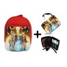 PACK MOCHILA ROJA Y ESTUCHE NARUTO FORMAS PODERES NINJA STORM material escolar