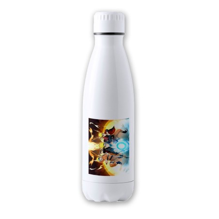 BIDON 700 ML ACERO INOXIDABLE NARUTO FORMAS PODERES NINJA STORM tapon seguridad botella