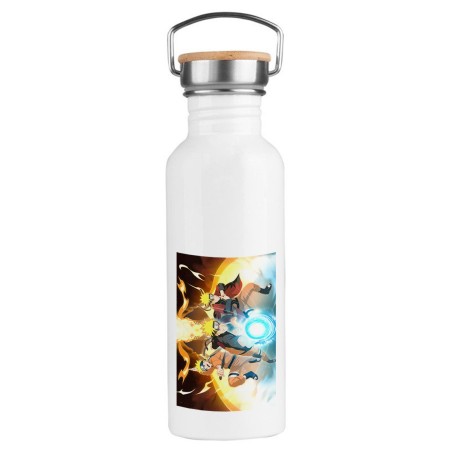 BIDON 750 ML ACERO INOXIDABLE ESTILO RETRO NARUTO FORMAS PODERES NINJA STORM deporte deportivo botella