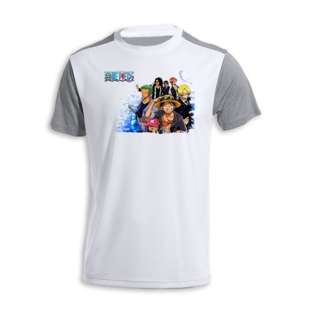 CAMISETA DISEÑO BICOLOR ONEPIECE PERSONAJES PRINCIPALES personalizada