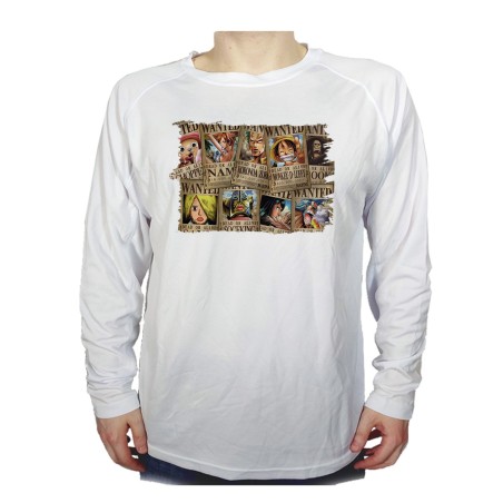 CAMISETA MANGA LARGA ONEPIECE SE BUSCA CARTEL PJ personalizada