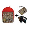 PACK MOCHILA ROJA Y ESTUCHE ONEPIECE SE BUSCA CARTEL PJ material escolar