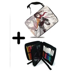 PACK MOCHILA Y ESTUCHE MIKASA ATAQUE A LOS TITANES material escolar