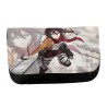 ESTUCHE NECESER DE LONA MIKASA ATAQUE A LOS TITANES unisex negro monedero billetera