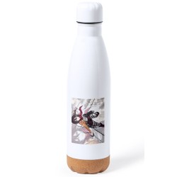 BIDON 750 ML ACERO INOXIDABLE ADORNO DE CORCHO MIKASA ATAQUE A LOS TITANES tapon botella