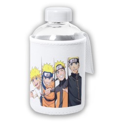 BIDON CRISTAL CON FUNDA SOFT SHELL NARUTO EDADES PERSONAJE tapon seguridad botella