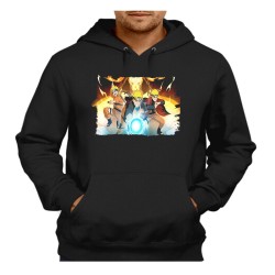 SUDADERA NEGRA CON CAPUCHA NARUTO FORMAS PODERES NINJA STORM adulto poliester algodón personalizada