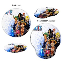 ALFOMBRILLA REDONDEADA ONEPIECE PERSONAJES PRINCIPALES curva curvada reposamuñecas pc raton