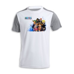 CAMISETA DISEÑO BICOLOR ONEPIECE PERSONAJES PRINCIPALES personalizada