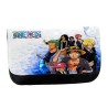 ESTUCHE NECESER DE LONA ONEPIECE PERSONAJES PRINCIPALES unisex negro monedero billetera