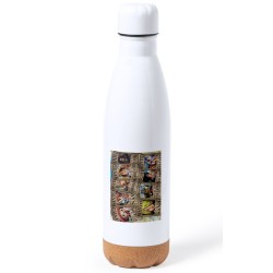 BIDON 750 ML ACERO INOXIDABLE ADORNO DE CORCHO ONEPIECE SE BUSCA CARTEL PJ tapon botella