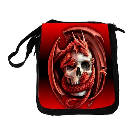 BANDOLERA REPORTERO MEDIANA BOLSO calavera dragon fuego skull fantasia  bolsa mochila hombro