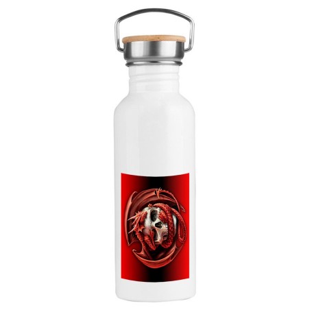 BIDON 750 ML ACERO INOXIDABLE ESTILO RETRO calavera dragon fuego skull fantasia  deporte deportivo botella