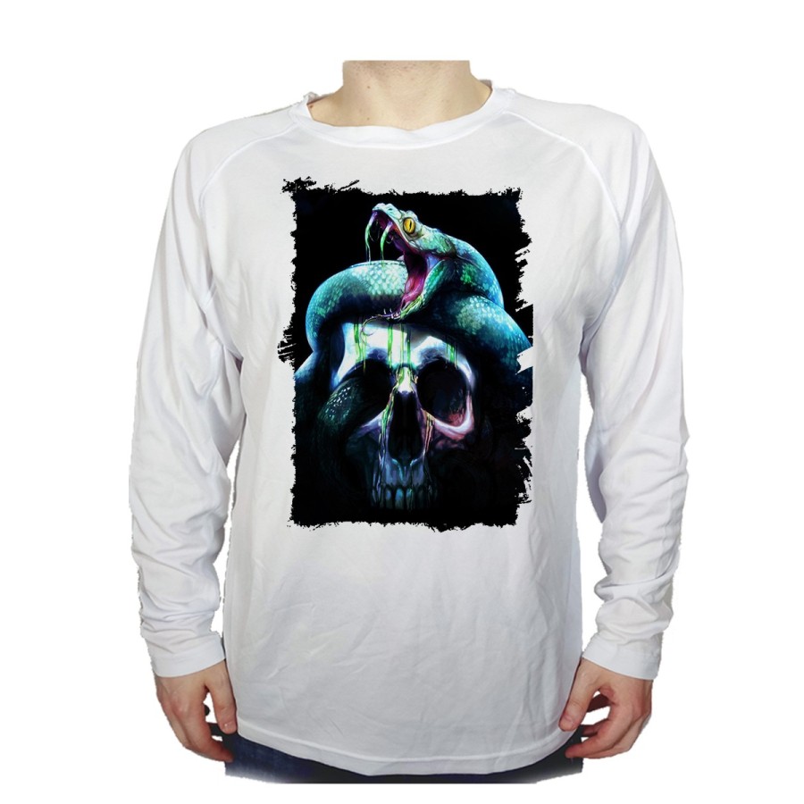 CAMISETA MANGA LARGA calavera serpiente  oscura gotico personalizada