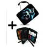 PACK MOCHILA Y ESTUCHE calavera serpiente  oscura gotico material escolar