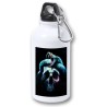 BIDON 400ML METALICO calavera serpiente  oscura gotico para viaje y deporte