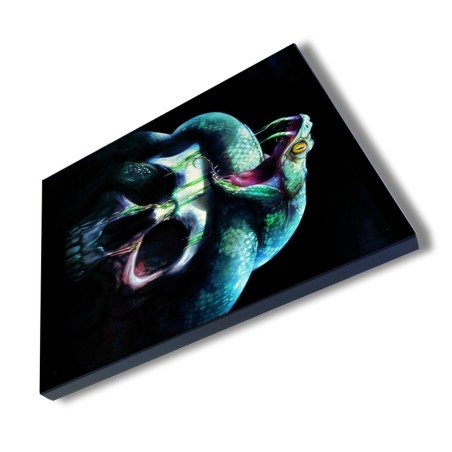 PANEL FOTOGRÁFICO DECORATIVO calavera serpiente  oscura gotico cuadro acabado brillante elegante pared