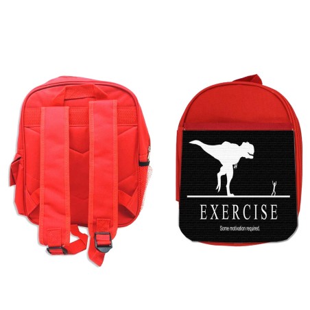 MOCHILA ROJA ejercicio motivacion tiranosaurio rex correr escolar personalizado