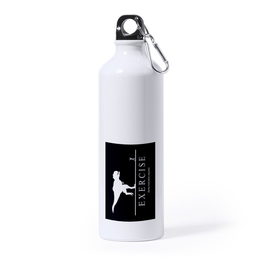 BIDON GRANDE 800 ML ACERO INOXIDABLE ejercicio motivacion tiranosaurio rex correr deporte deportivo mosqueton botella