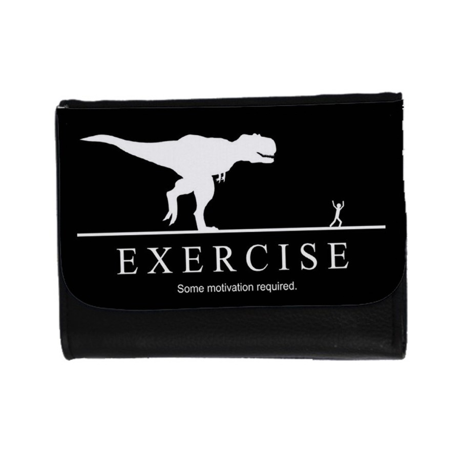 BILLETERA BILLETERO ejercicio motivacion tiranosaurio rex correr unisex negro monedero