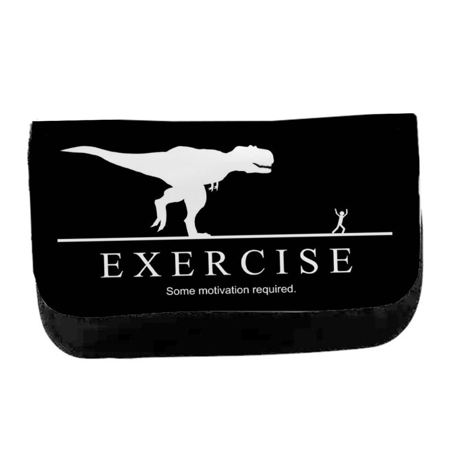 ESTUCHE NECESER DE LONA ejercicio motivacion tiranosaurio rex correr unisex negro monedero billetera