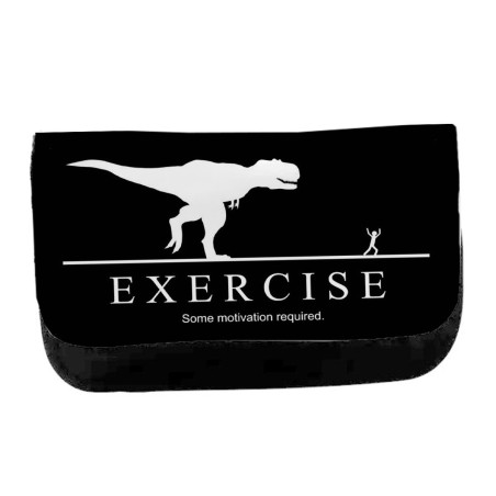 ESTUCHE NECESER DE LONA ejercicio motivacion tiranosaurio rex correr unisex negro monedero billetera