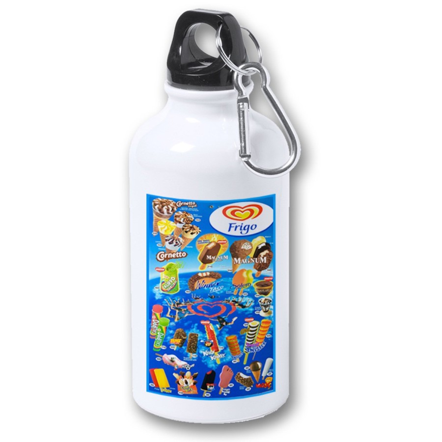 BIDON 400ML METALICO cartel helados frigo retro ochentero egb  para viaje y deporte