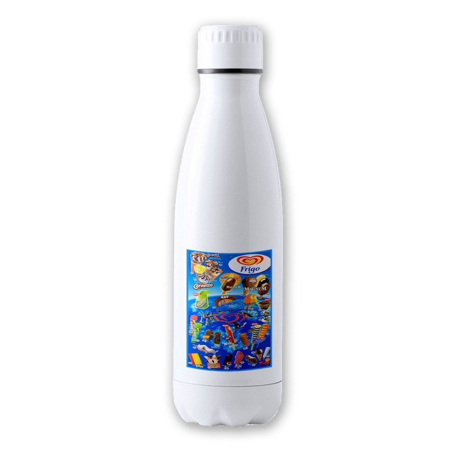 BIDON 700 ML ACERO INOXIDABLE cartel helados frigo retro ochentero egb  tapon seguridad botella