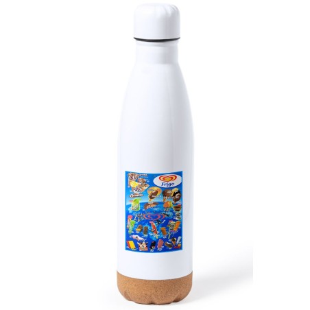 BIDON 750 ML ACERO INOXIDABLE ADORNO DE CORCHO cartel helados frigo retro ochentero egb  tapon botella