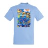 CAMISETA AZUL CIELO cartel helados frigo retro ochentero egb  moda verano personalizada